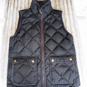 J. Crew Black Quilted Vest